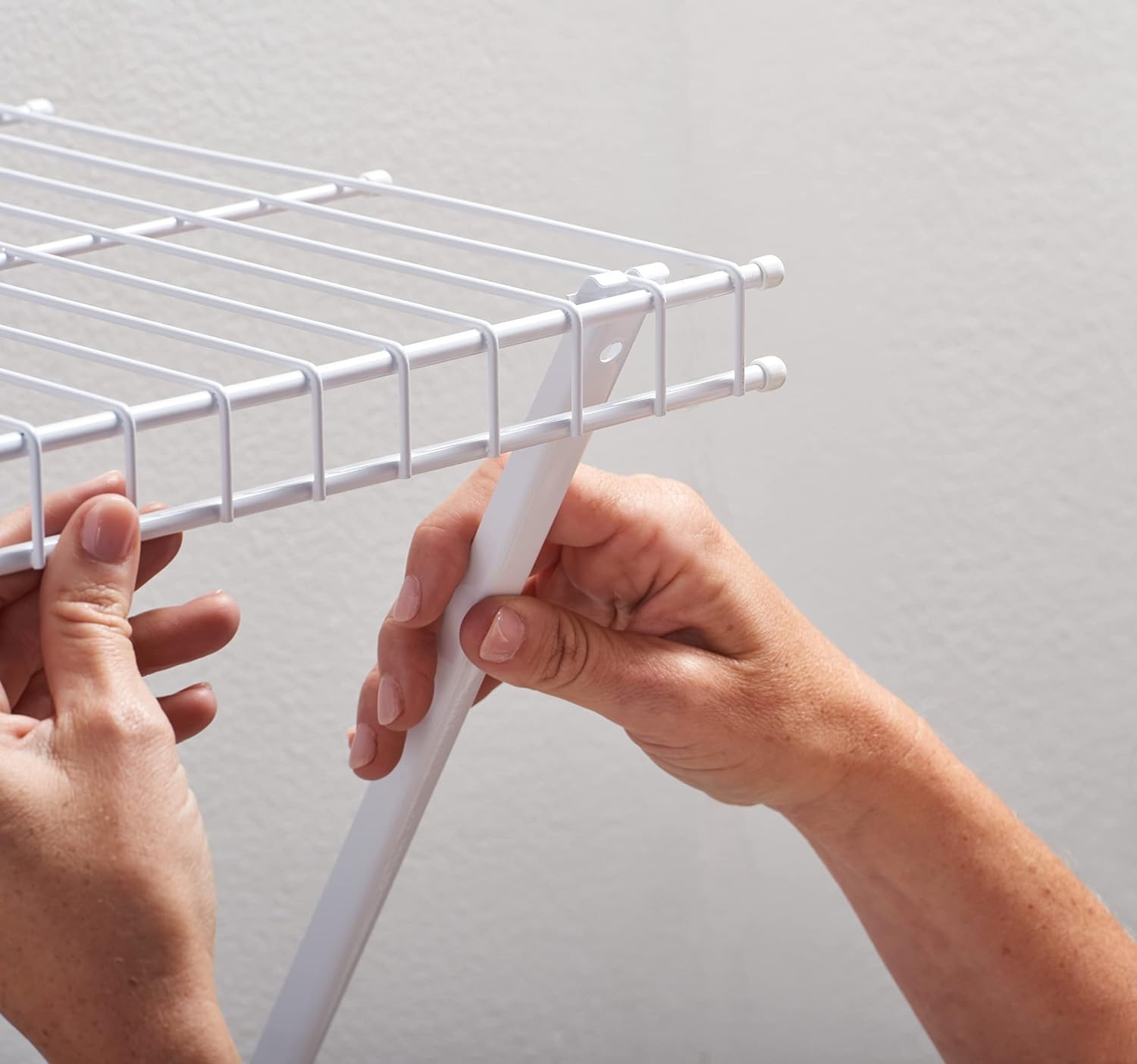 image:imageRubbermaid Direct Wall Mount Closet Shelf 6 Ft Wide Mounting Hardware Kit Included White Wire Shelving Organizer System for HomeLaundryBathroomMudroomPantryLinen Closet3 Length