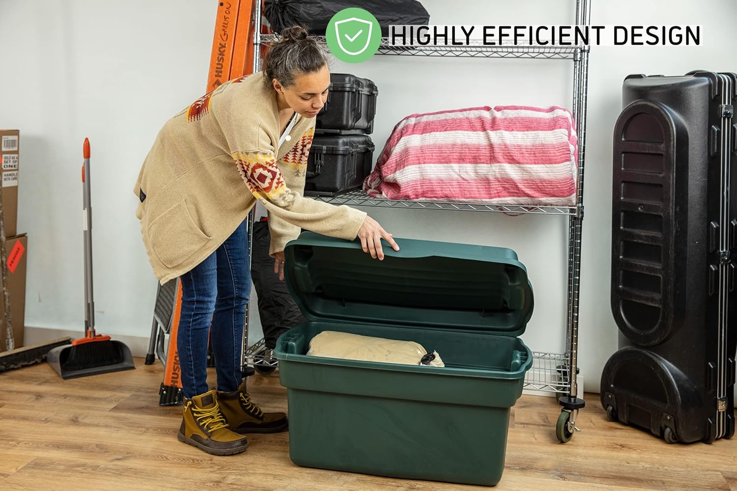 image:imageRubbermaid ECOSense Storage Containers with Lids 54 Gal Pack of 2 Durable and Reusable Stackable Storage Bins for Garage or Home Organization Made From Recycled Materials28 Gal 3 Pack