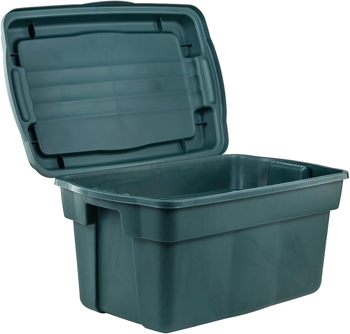 image:imageRubbermaid ECOSense Storage Containers with Lids 54 Gal Pack of 2 Durable and Reusable Stackable Storage Bins for Garage or Home Organization Made From Recycled Materials28 Gal 3 Pack