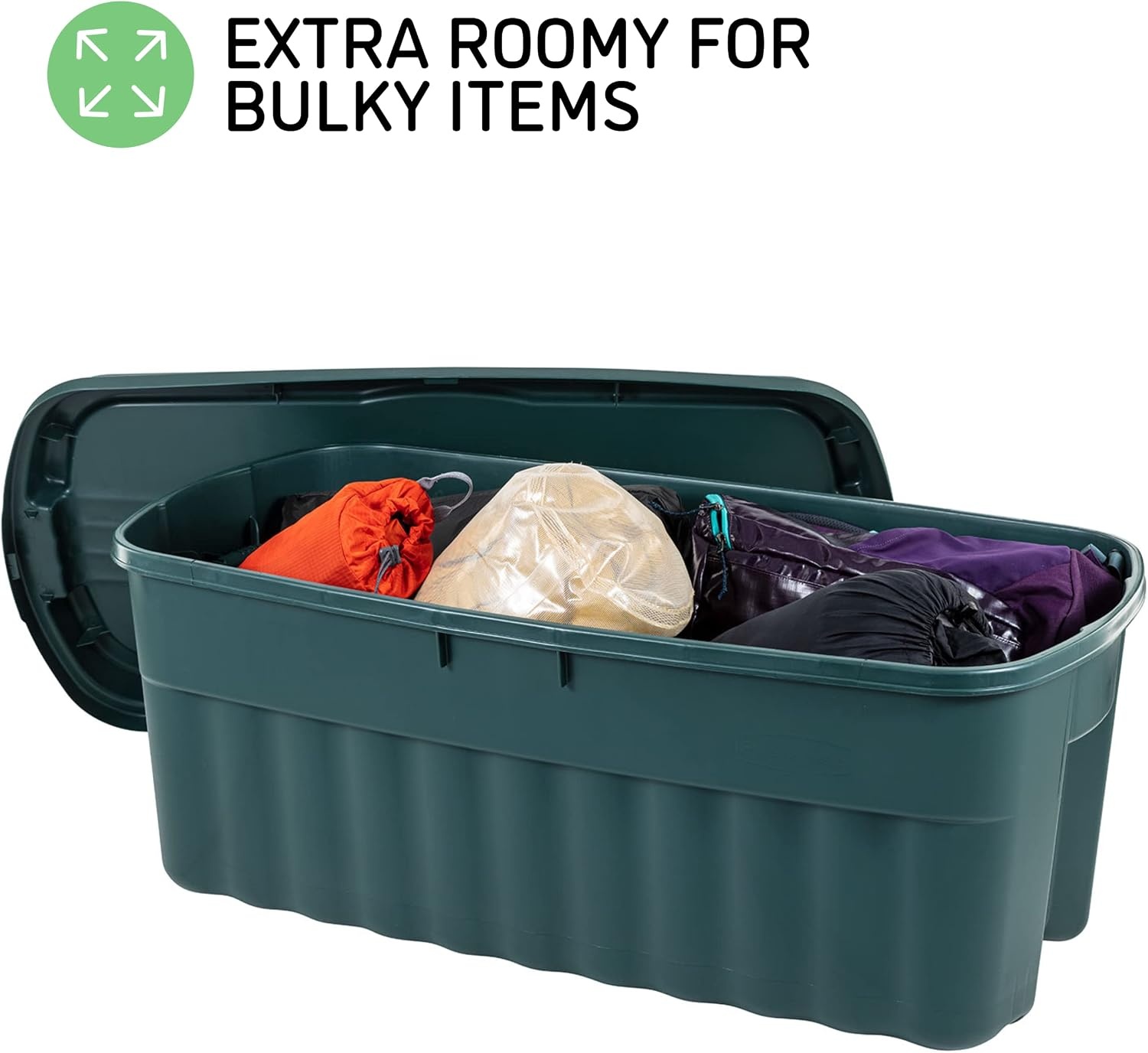 image:imageRubbermaid ECOSense Storage Containers with Lids 54 Gal Pack of 2 Durable and Reusable Stackable Storage Bins for Garage or Home Organization Made From Recycled Materials54 Gal 2 Pack