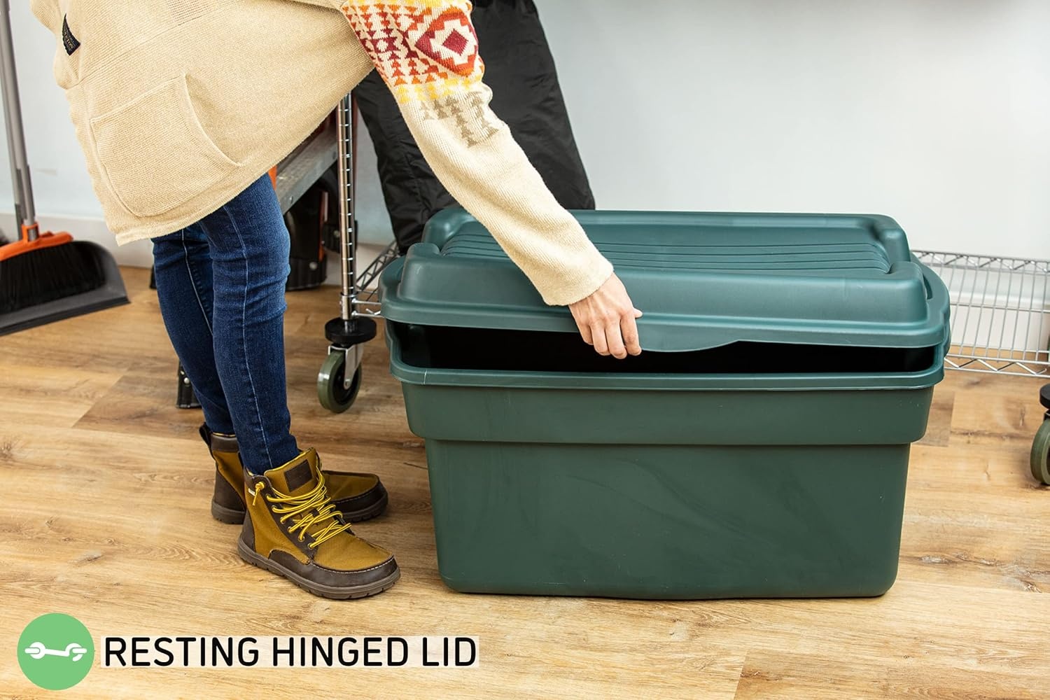 image:imageRubbermaid ECOSense Storage Containers with Lids 54 Gal Pack of 2 Durable and Reusable Stackable Storage Bins for Garage or Home Organization Made From Recycled Materials28 Gal 3 Pack