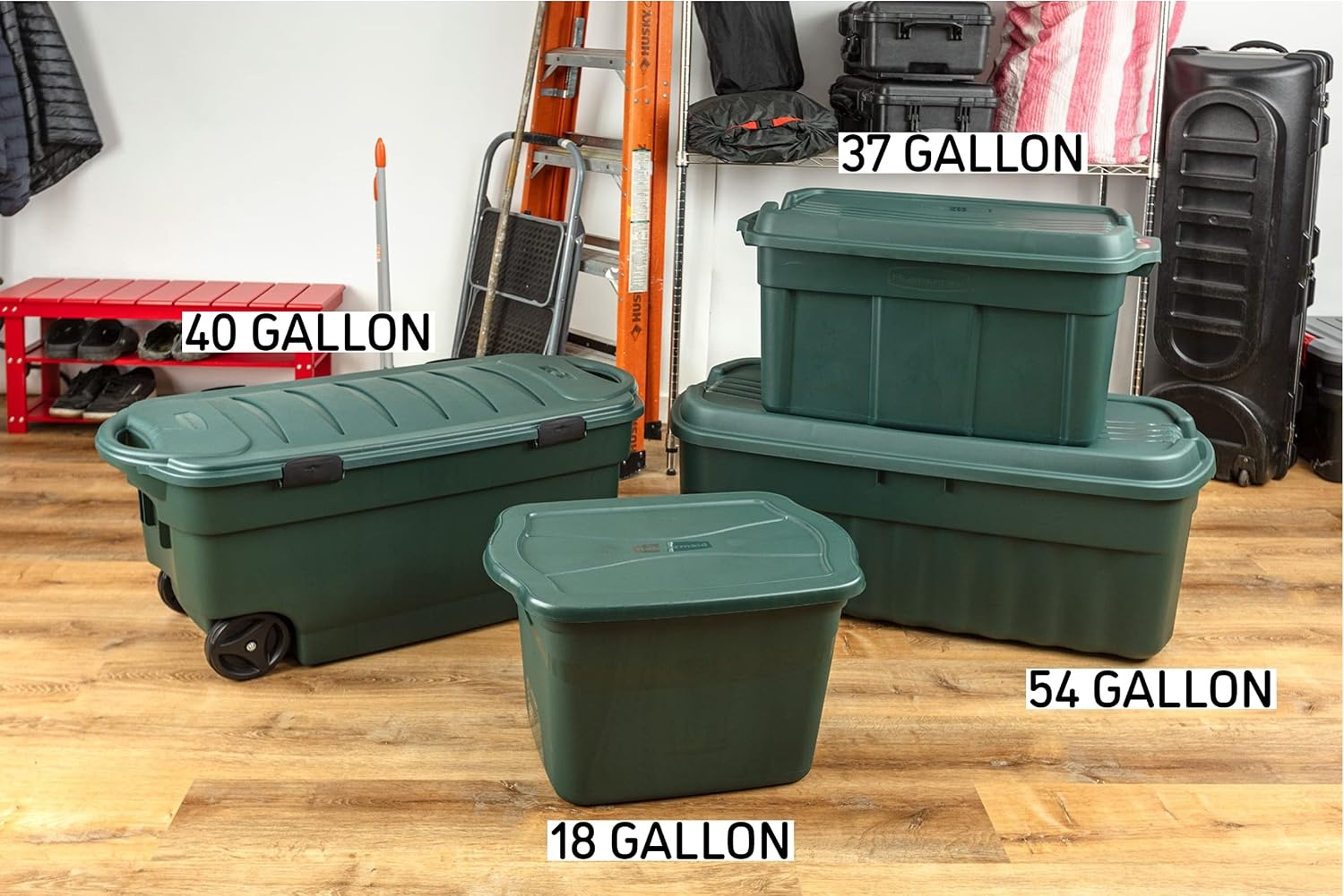 image:imageRubbermaid ECOSense Storage Containers with Lids 54 Gal Pack of 2 Durable and Reusable Stackable Storage Bins for Garage or Home Organization Made From Recycled Materials54 Gal 2 Pack