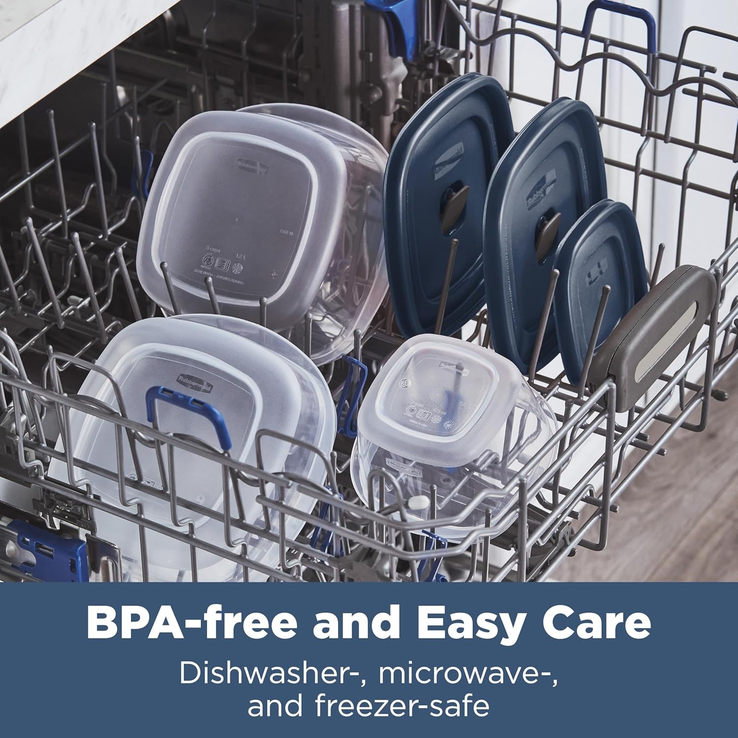 image:imageRubbermaid Easy Find Lids Food Storage Containers with Vented Lids 26 Piece Set Blue