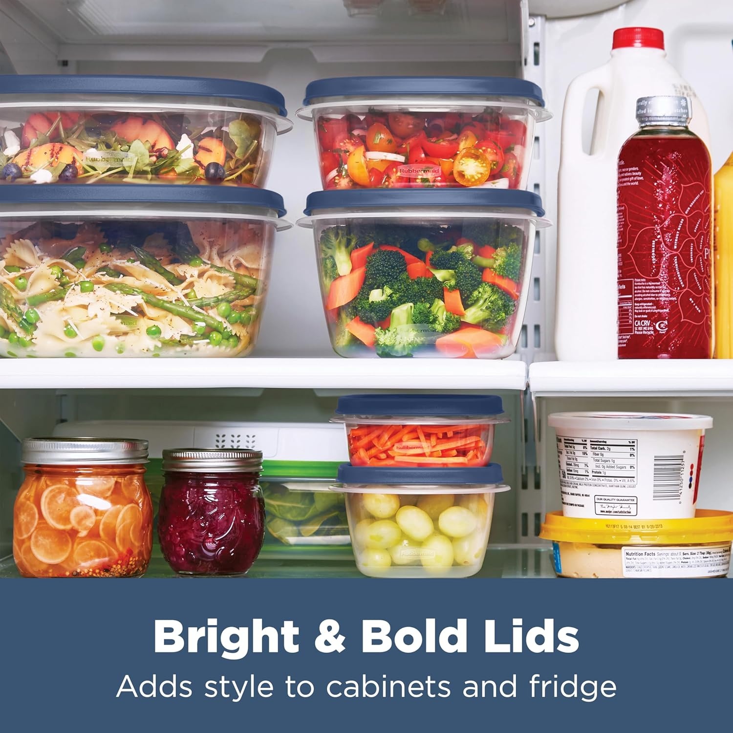 image:imageRubbermaid Easy Find Lids Food Storage Containers with Vented Lids 26 Piece Set Blue