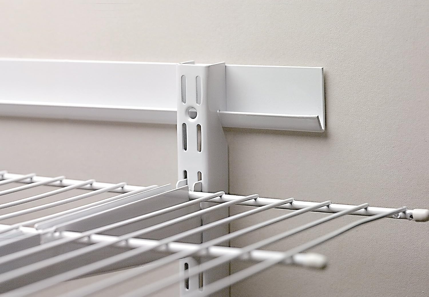 image:imageRubbermaid Fast Track Adjustable Closet System Hardware 70Inch Upright White Pantry StorageOrganization for ClothesShoesFoodCleaning Supplies70