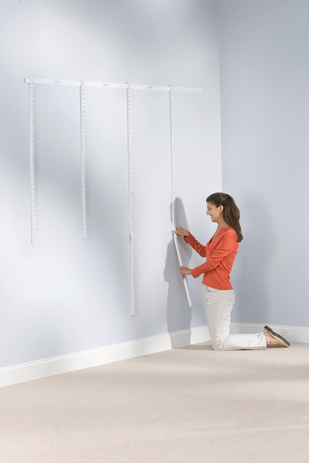 image:imageRubbermaid Fast Track Adjustable Closet System Hardware 70Inch Upright White Pantry StorageOrganization for ClothesShoesFoodCleaning Supplies70