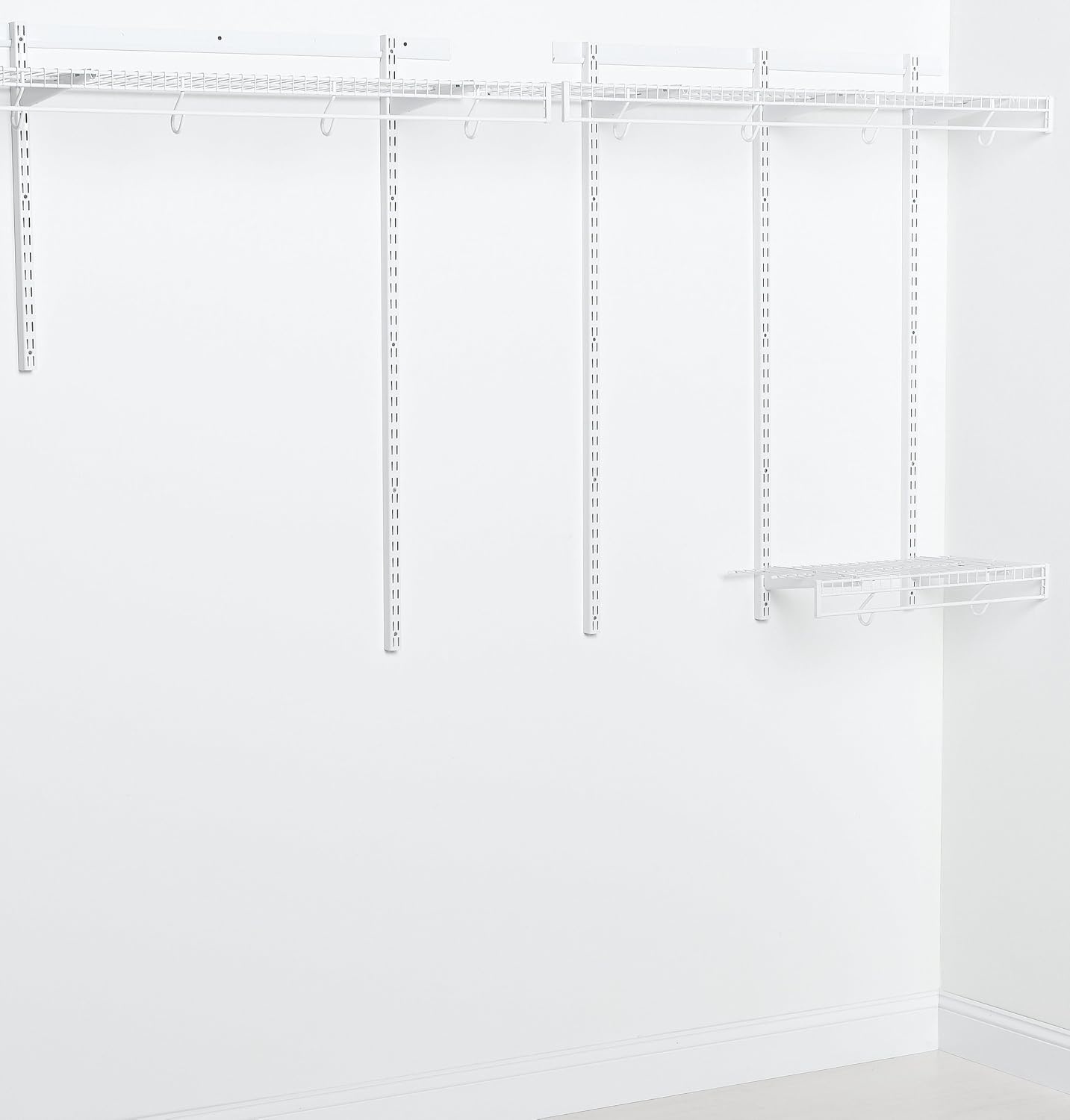image:imageRubbermaid FastTrack MultiPurpose Closet Shelving Kit White Adjustable Pantry StorageOrganization for your ClothesShoesFoodCleaning Supplies48 Feet