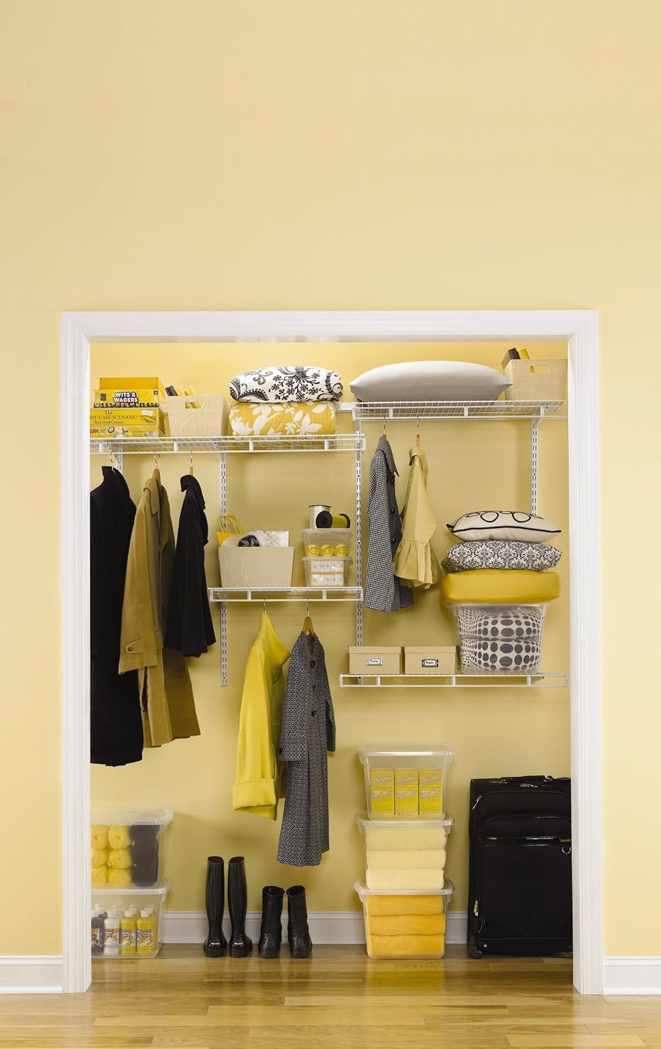 image:imageRubbermaid FastTrack MultiPurpose Closet Shelving Kit White Adjustable Pantry StorageOrganization for your ClothesShoesFoodCleaning Supplies57 Feet