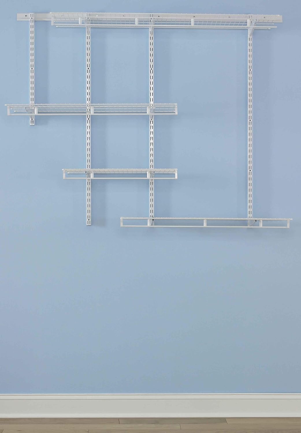 image:imageRubbermaid FastTrack MultiPurpose Closet Shelving Kit White Adjustable Pantry StorageOrganization for your ClothesShoesFoodCleaning Supplies57 Feet