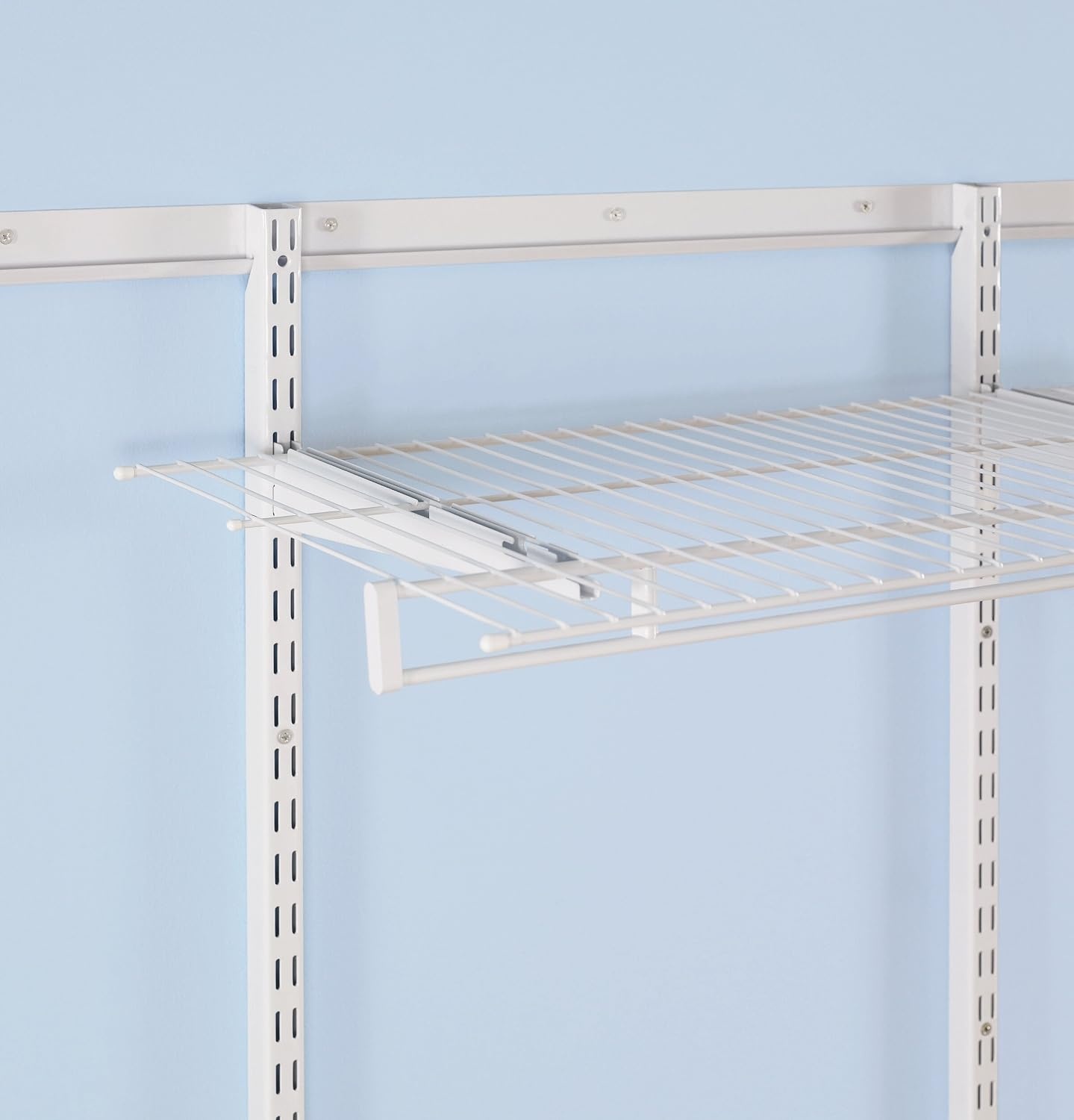 image:imageRubbermaid FastTrack MultiPurpose Closet Shelving Kit White Adjustable Pantry StorageOrganization for your ClothesShoesFoodCleaning Supplies57 Feet
