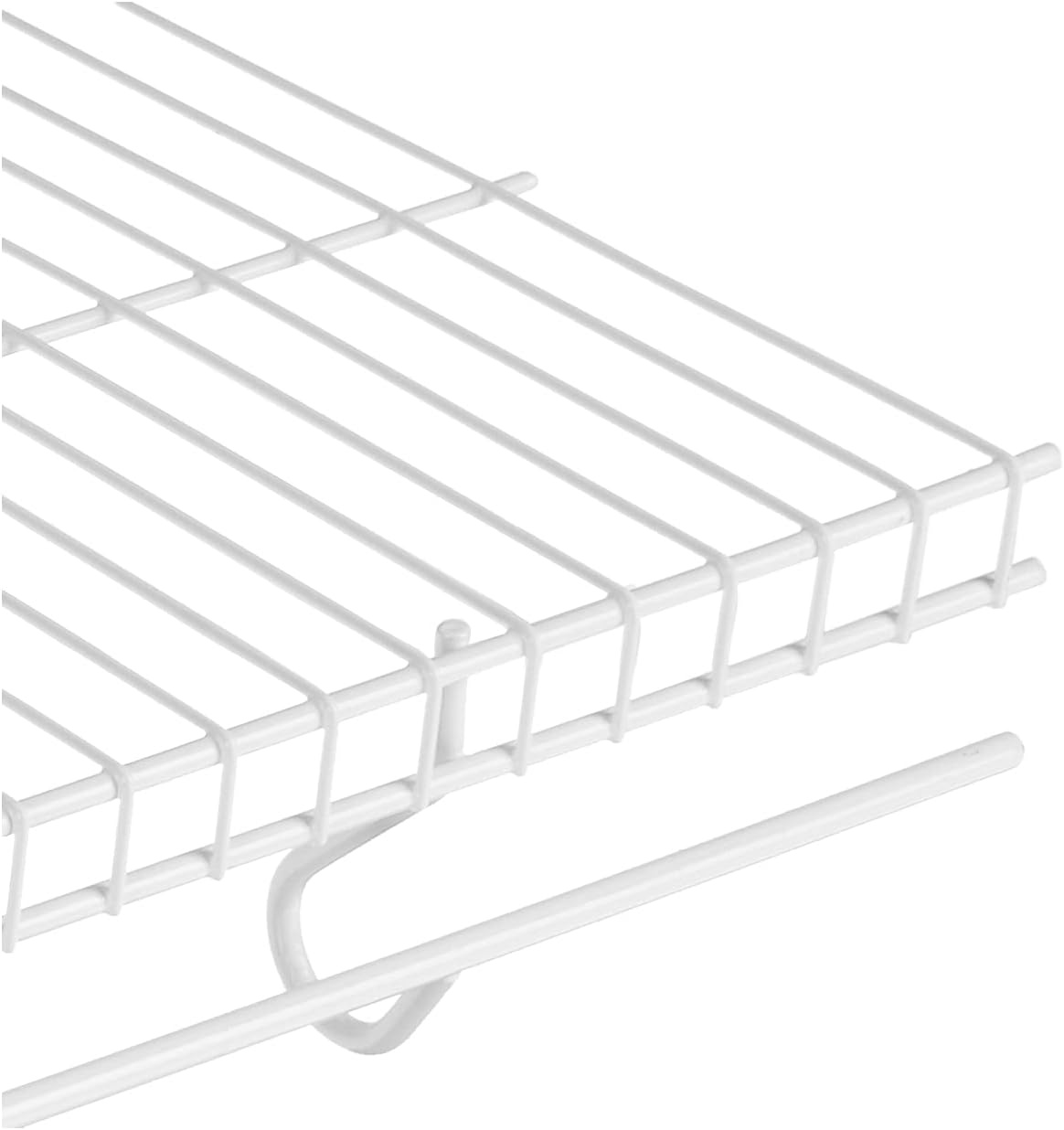 image:imageRubbermaid FreeSliding Wire Shelf White Adjustable Shelving with FreeSlide Design for Closet Organization System 12x 4 1 Pack