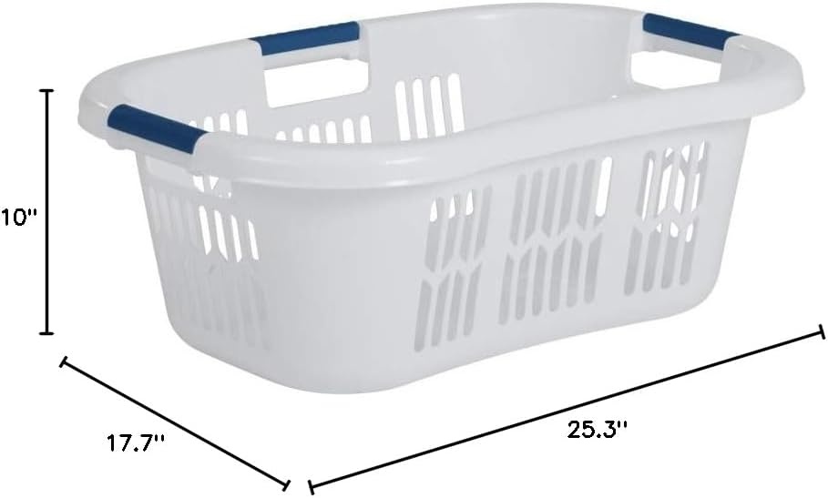 image:imageRubbermaid Large HipHugger Laundry BasketHamper 15Bushel White Stackable Storage BinOrganizer for BathroomBedroomDormHome15 Bushel