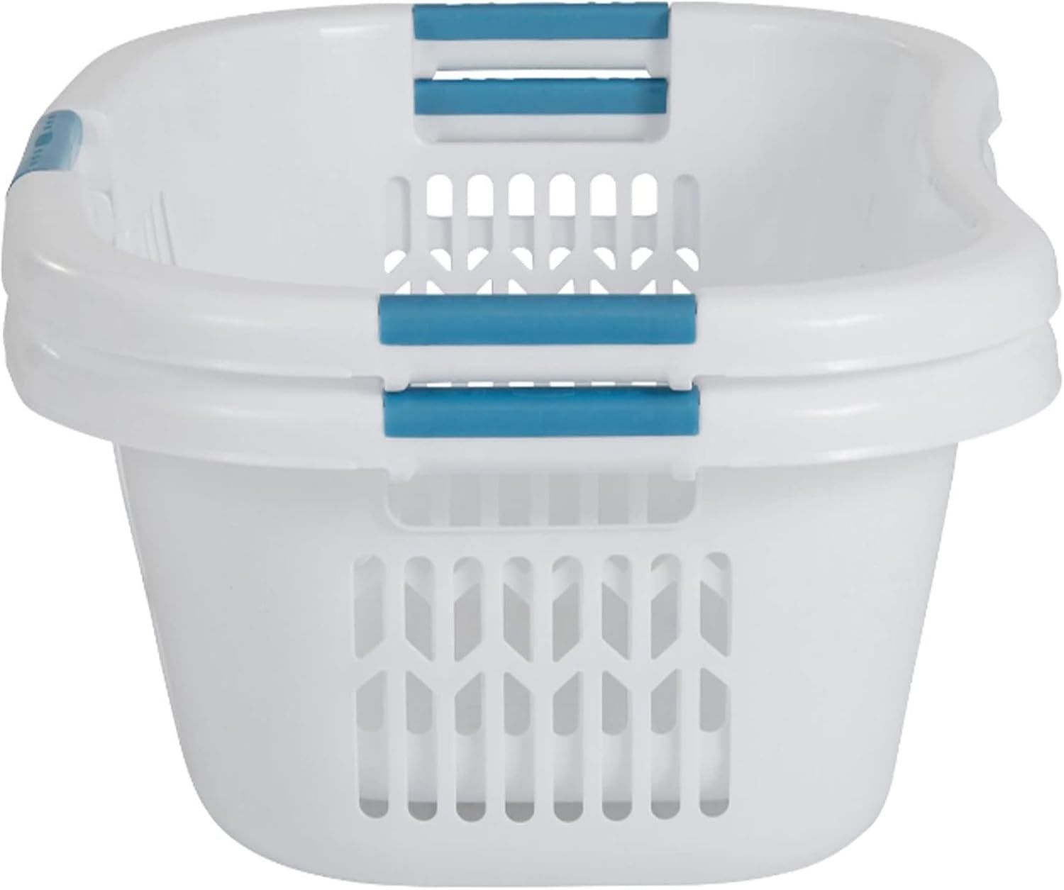 image:imageRubbermaid Large HipHugger Laundry BasketHamper 15Bushel White Stackable Storage BinOrganizer for BathroomBedroomDormHome21 Bushel