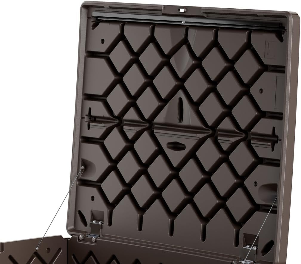 image:imageRubbermaid Medium Resin Outdoor Storage Deck Box 74 Gal Weather Resistant Gray Deck Organization for HomeBackyardPool ChemicalsToysGarden ToolsPorchPatio CushionsBrown