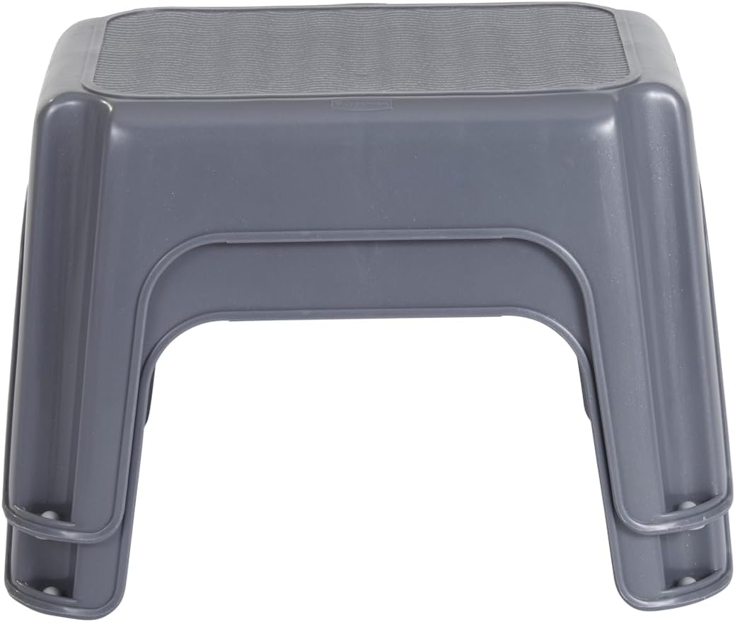 image:imageRubbermaid OneStep Stool Bisque Holds up to 200 Pounds 7 Height Gray Durable Step Stool for KidsBathroomHomeOfficeGarage