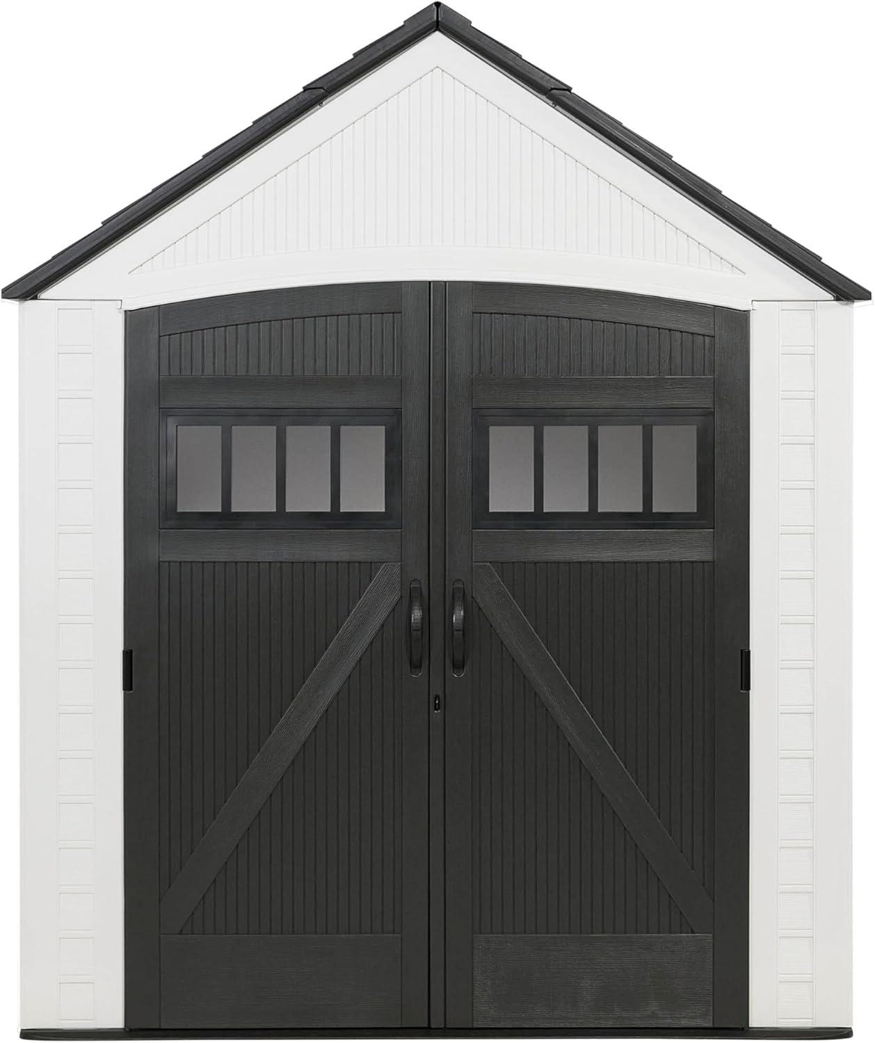 image:imageRubbermaid Resin Outdoor Storage Shed With Floor 7 x 35 Ft Weather Resistant BrownGrey Organization for HomeLawn MowerBackyard EquipmentBike StoragePool SuppliesWinter Fog