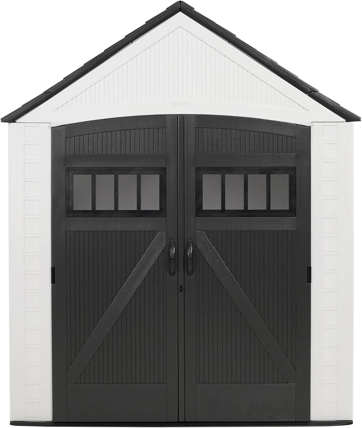 image:imageRubbermaid Resin Outdoor Storage Shed With Floor 7 x 35 Ft Weather Resistant BrownGrey Organization for HomeLawn MowerBackyard EquipmentBike StoragePool SuppliesWinter Fog