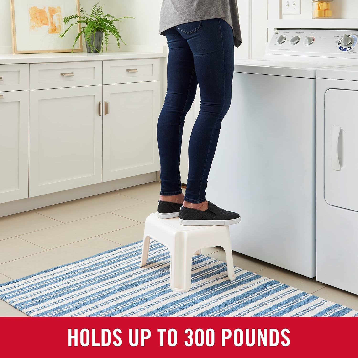 image:imageRubbermaid Roughneck StepStool Bisque Lightweight Holds up to 300 pounds Ideal for KitchenBath SkidResistantBisque