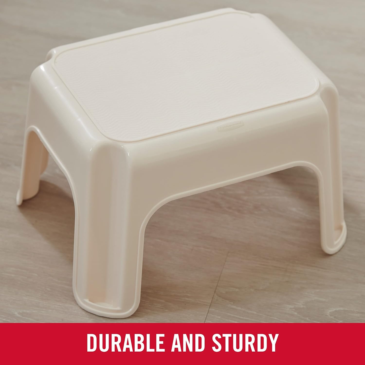 image:imageRubbermaid Roughneck StepStool Bisque Lightweight Holds up to 300 pounds Ideal for KitchenBath SkidResistantBisque