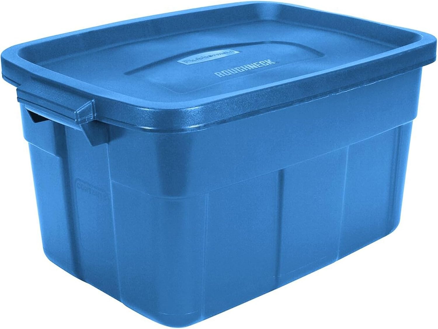 image:imageRubbermaid Roughneck Tote 10 Gal 6 Pack Made in USA Heritage Blue Rugged Plastic Stackable Storage Bins with Lids and Handles14 Gal 6 Pack