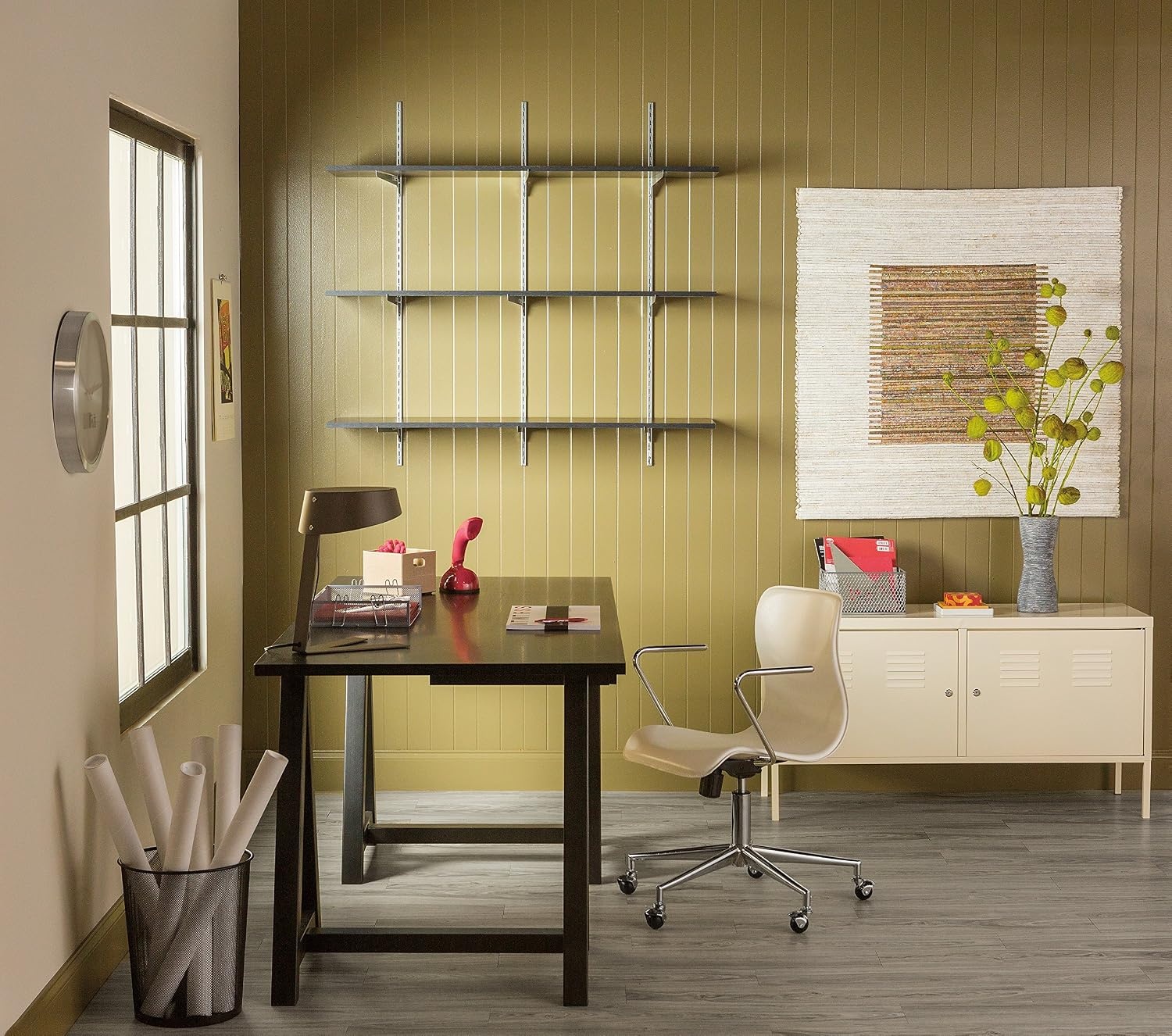 image:imageRubbermaid Single Track System Bracket 12 White Upright Bracket Shelving and Organization Compatible with Rubbermaid Track System