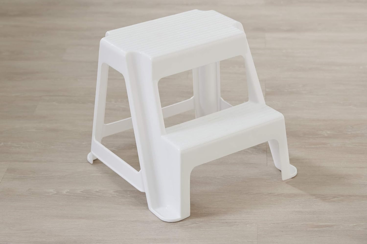 image:imageRubbermaid TwoStep Folding Foot Stool 14Inch High Gray 300Pound Capacity Small Step Stool for AdultsKids for Use in LibraryKitchenBathroomGarageClosetWhite