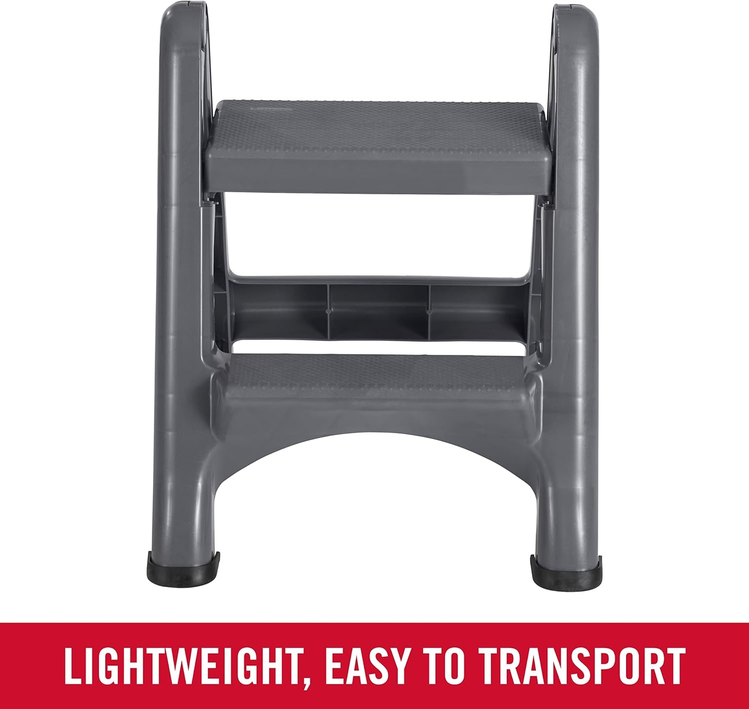 image:imageRubbermaid TwoStep Folding Foot Stool 14Inch High Gray 300Pound Capacity Small Step Stool for AdultsKids for Use in LibraryKitchenBathroomGarageClosetGray