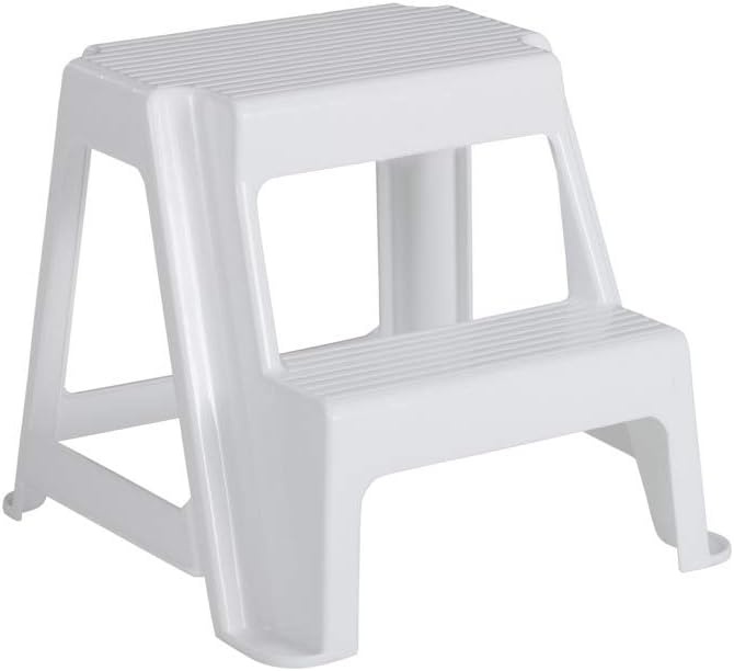 image:imageRubbermaid TwoStep Folding Foot Stool 14Inch High Gray 300Pound Capacity Small Step Stool for AdultsKids for Use in LibraryKitchenBathroomGarageClosetWhite