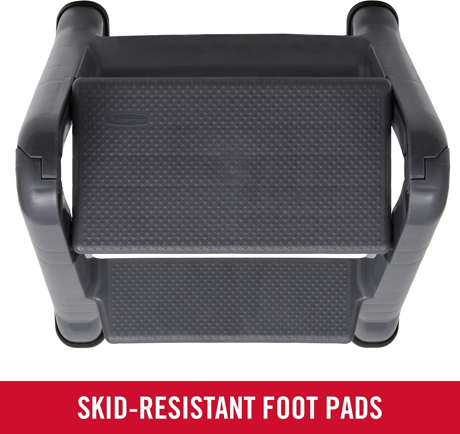 image:imageRubbermaid TwoStep Folding Foot Stool 14Inch High Gray 300Pound Capacity Small Step Stool for AdultsKids for Use in LibraryKitchenBathroomGarageClosetGray