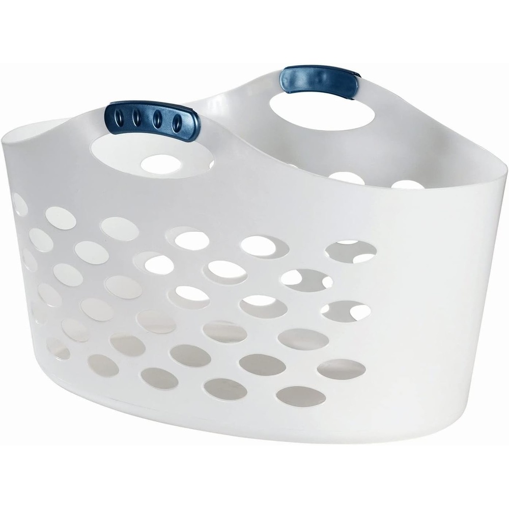 image:imageRubbermaid 15 Bushel Capacity Durable Versatile Flex N Carry Portable Flexible Laundry Basket With Convenient Carrying Handles White Organization and Storage for LaundryGarageHomeWide Basket