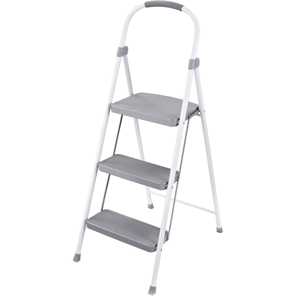image:imageRubbermaid 1Step Steel Ladder Folding Step Stool with Hand Grip and Traction Molded Steps White Tested to ANSI US Safety Standards No Assembly Required3Step