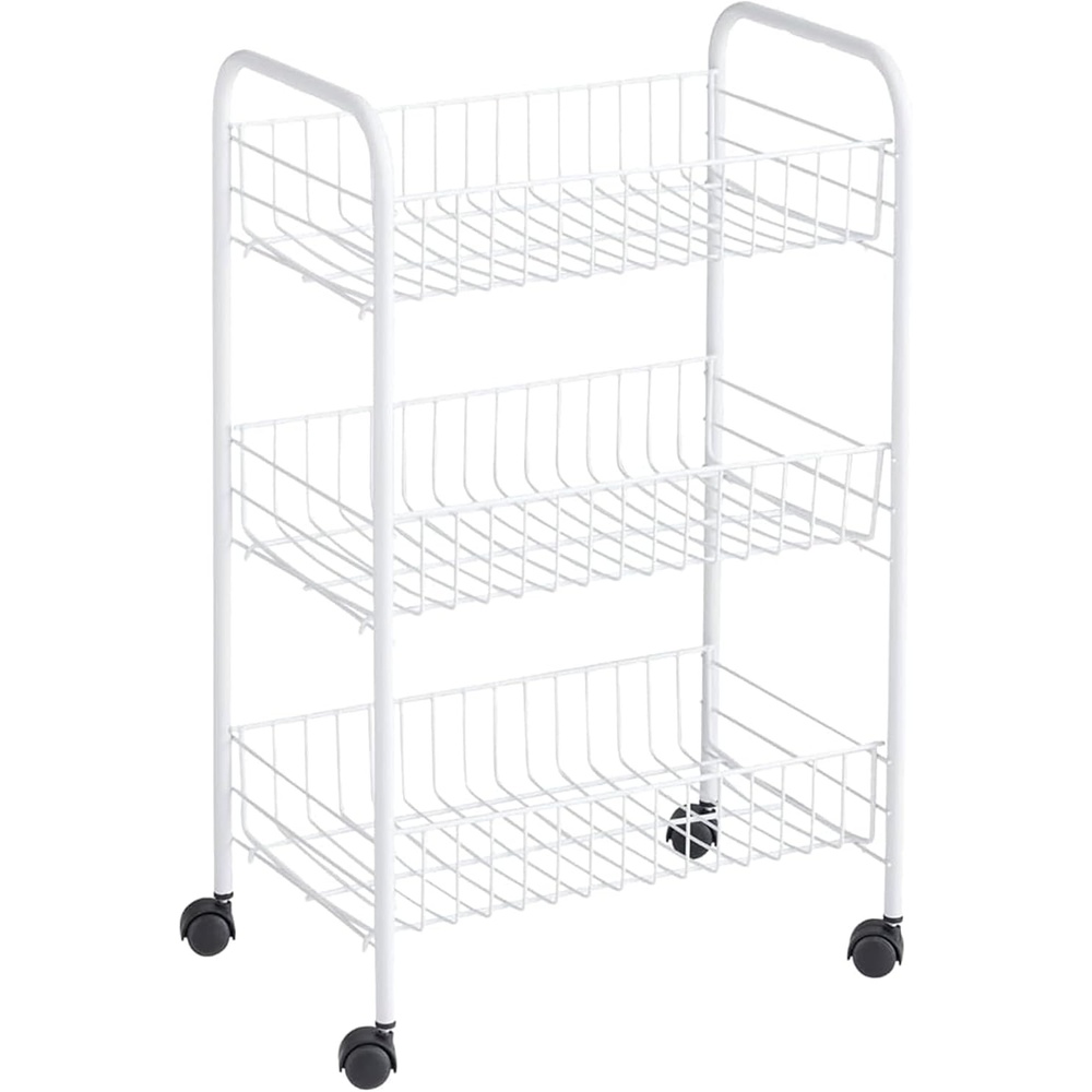 image:imageRubbermaid 3 Piece Storage Wire Stackable Cube Set Easy Assemble White for ClosetBookshelfToys MultiUse Home OrganizerStorage Cart