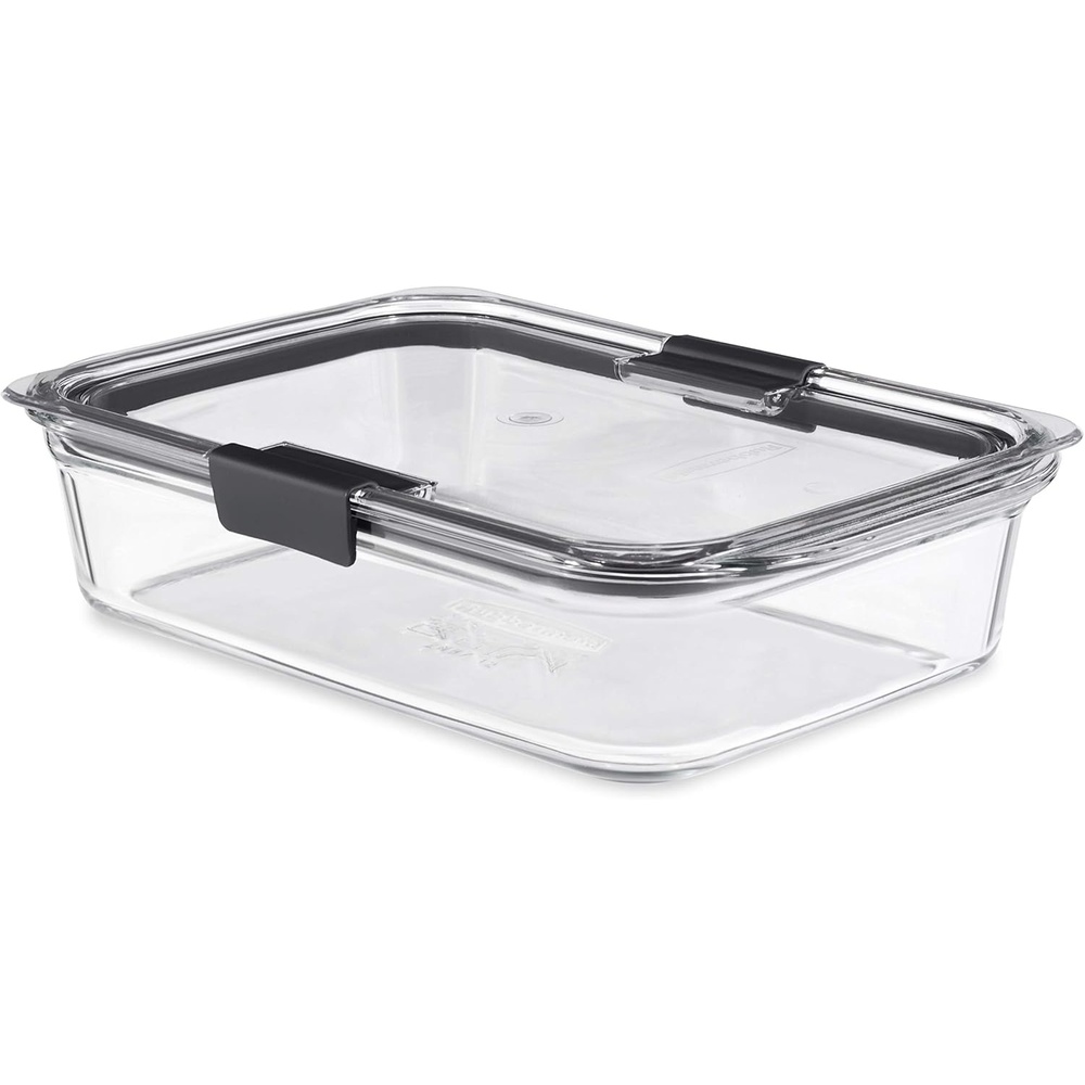 image:imageRubbermaid Brilliance Glass Food Storage Container 8Cup Food Container with Lid 2 Pieces Total BPA Free and Leak ProofSet of 1 8Cup