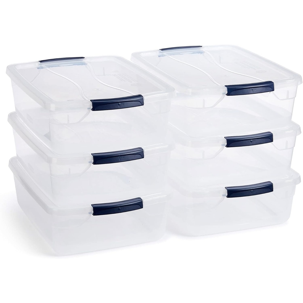 image:imageRubbermaid Cleverstore 6 Qt Clear Storage Bins with Lids 12Pack Stackable BPAFree Made in USA17 Qt  6 Pack