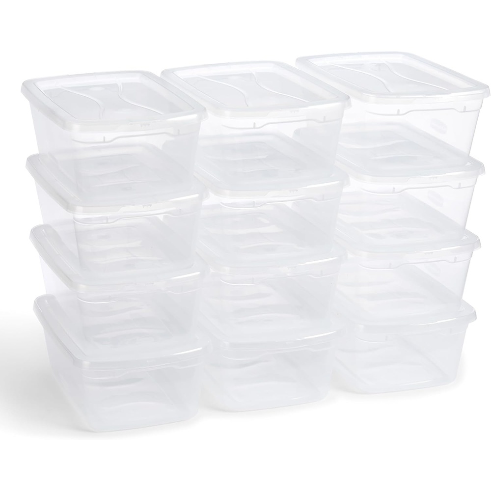 image:imageRubbermaid Cleverstore 6 Qt Clear Storage Bins with Lids 12Pack Stackable BPAFree Made in USA6 Qt 12 Pack