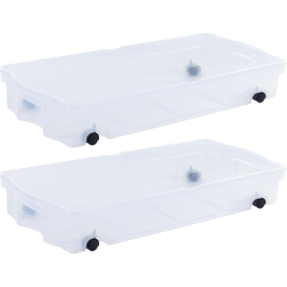 image:imageRubbermaid Cleverstore 6 Qt Clear Storage Bins with Lids 12Pack Stackable BPAFree Made in USAUnder the Bed 2 Pack