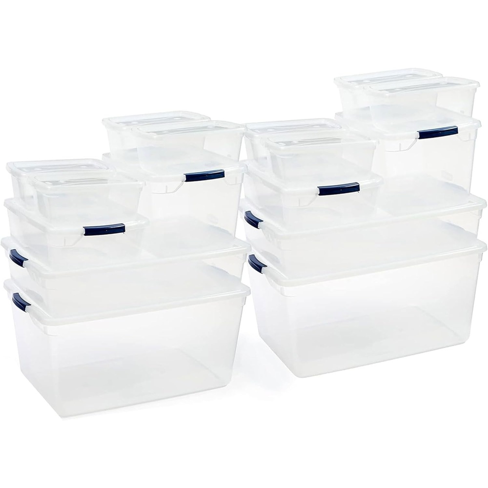 image:imageRubbermaid Cleverstore 6 Qt Clear Storage Bins with Lids 12Pack Stackable BPAFree Made in USAVariety  16 Pack