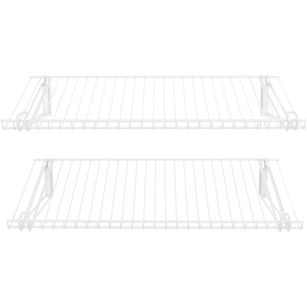 image:imageRubbermaid Configurations 26 Shelving Kit Set of 2 Shelves Uprights not included White Expandable Organization for HomeLaundryBathroomMudroomPantryLinen ClosetGarageWire Shelf