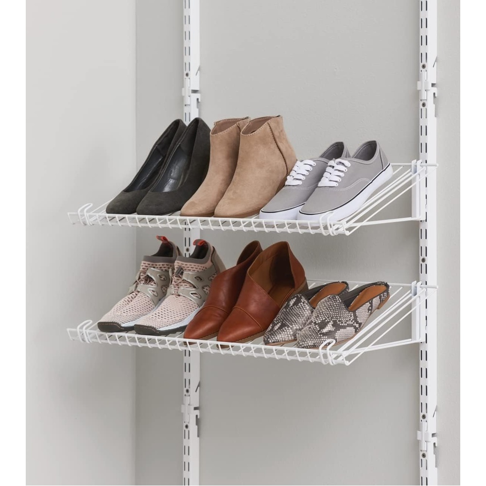 image:imageRubbermaid Configurations 26 Shelving Kit Set of 2 Shelves Uprights not included White Expandable Organization for HomeLaundryBathroomMudroomPantryLinen ClosetGarageShoe Shelf