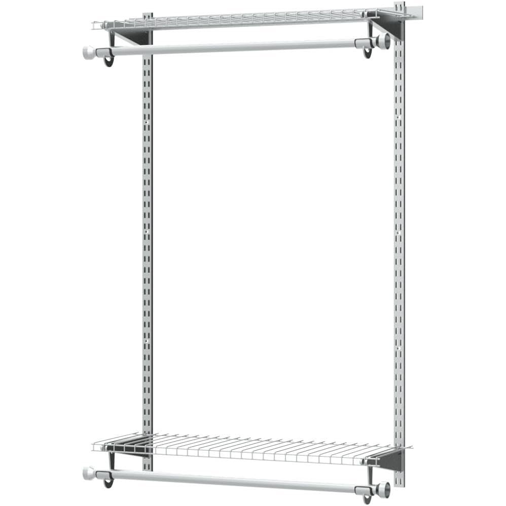 image:imageRubbermaid Configurations Closet Shelves amp Hanging Kit 2 26 Shelves Titanium Custom Pantry Organizer and StorageClothes Rack for HomeLaundryBathroomMudroomPantryLinen Closet