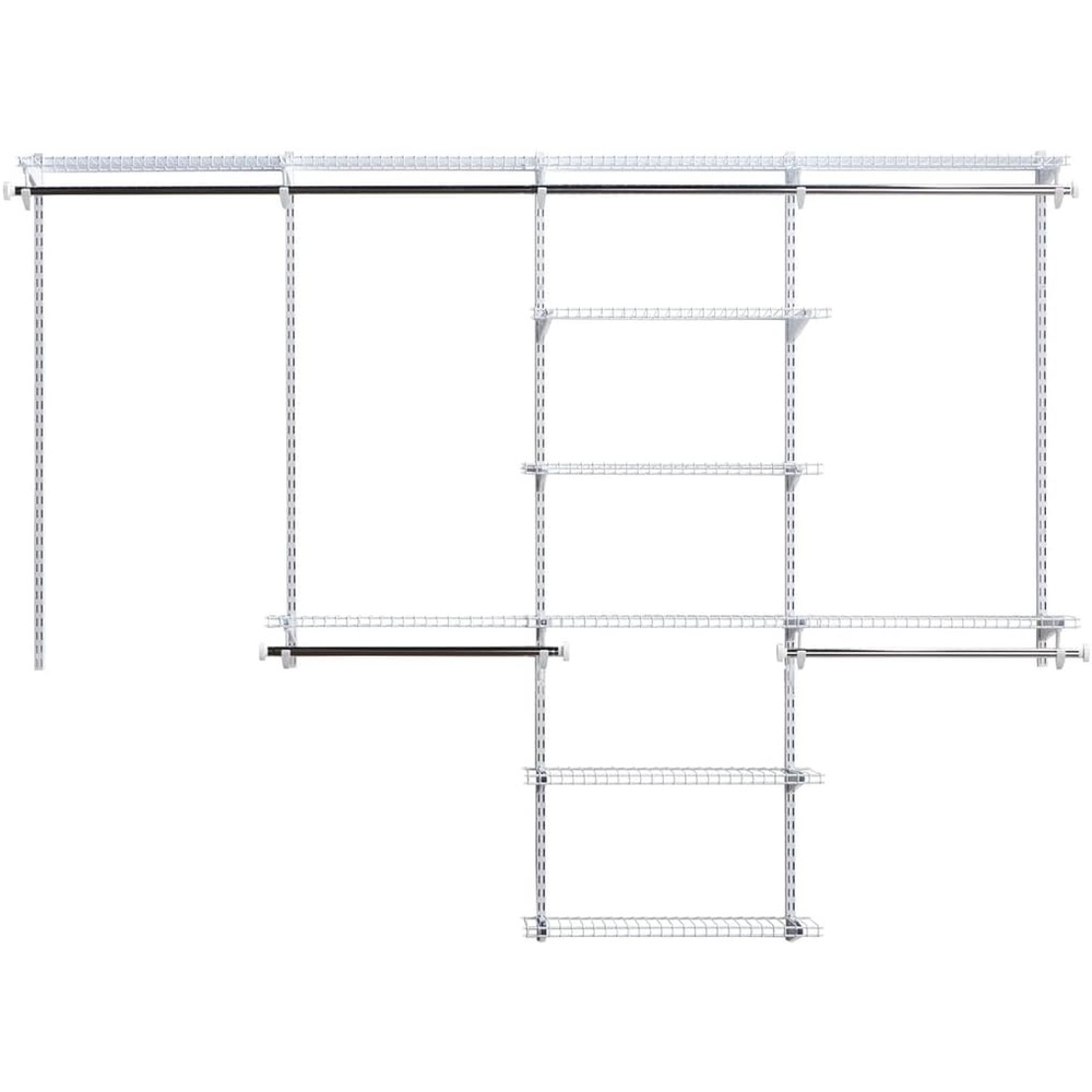 image:imageRubbermaid Configurations Closet Shelves amp Hanging Kit 2 26 Shelves White Custom Pantry Organizer and StorageClothes Rack for HomeLaundryBathroomMudroomPantryLinen Closet