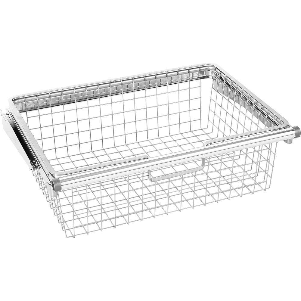 image:imageRubbermaid Configurations Sliding Basket for Closet Drawer Organization Titanium Sturdy Slide Out Basket for HomeLaundryBathroomMudroomPantryLinen ClosetTitanium