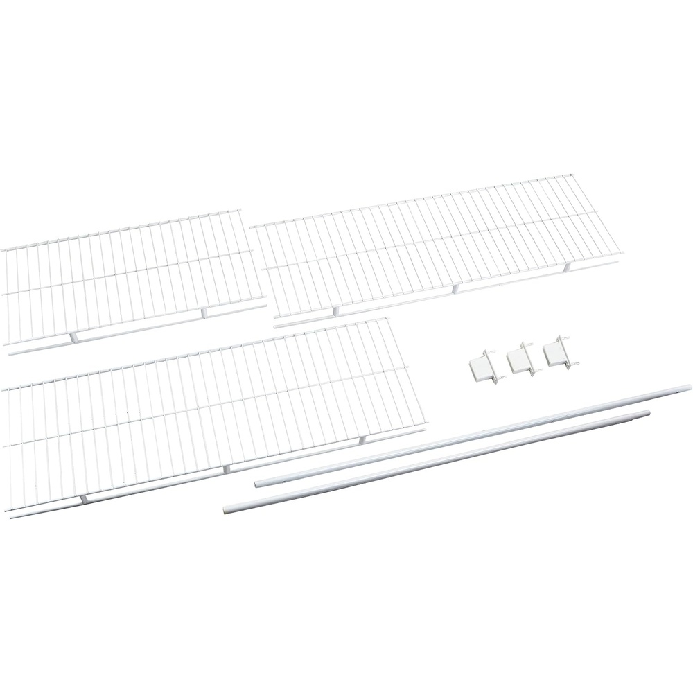 image:imageRubbermaid Direct Wall Mount Closet Shelf 6 Ft Wide Mounting Hardware Kit Included White Wire Shelving Organizer System for HomeLaundryBathroomMudroomPantryLinen Closet658 Lengths