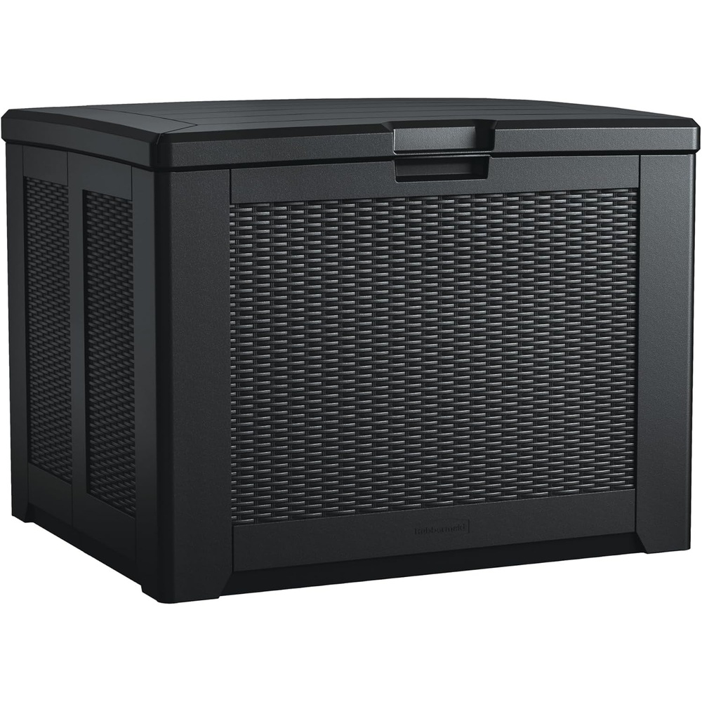 image:imageRubbermaid Medium Resin Outdoor Storage Deck Box 74 Gal Weather Resistant Gray Deck Organization for HomeBackyardPool ChemicalsToysGarden ToolsPorchPatio CushionsCharcoal