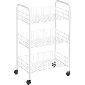 Rubbermaid 3 Piece Storage Wire Stackable Cube Set Easy Assemble White for Closet/Bookshelf/Toys Multi-Use Home Organizer(Storage Cart)