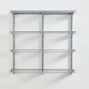 Rubbermaid 36″ Pantry Organization Shelf System Direct Wall Mount 4 Shelves and Mounting Hardware Kit Included White Wire Shelving System for Home/Pantry/Closet(Satin Nickel)