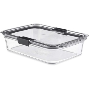 Rubbermaid Brilliance Glass Food Storage Container, 8-Cup Food Container with Lid (2 Pieces Total), BPA Free and Leak Proof(Set of 1 (8-Cup))
