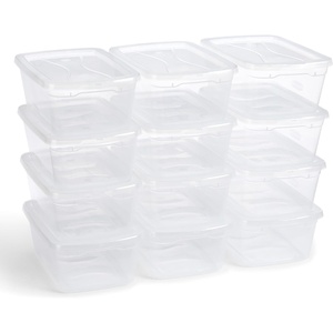 Rubbermaid Cleverstore 6 Qt Clear Storage Bins with Lids, 12-Pack, Stackable, BPA-Free, Made in USA(6 Qt – 12 Pack)