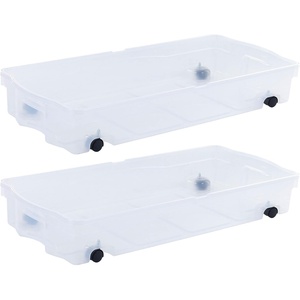 Rubbermaid Cleverstore 6 Qt Clear Storage Bins with Lids, 12-Pack, Stackable, BPA-Free, Made in USA(Under the Bed – 2 Pack)