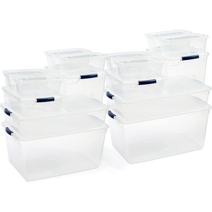 Rubbermaid Cleverstore 6 Qt Clear Storage Bins with Lids, 12-Pack, Stackable, BPA-Free, Made in USA(Variety – 16 Pack)